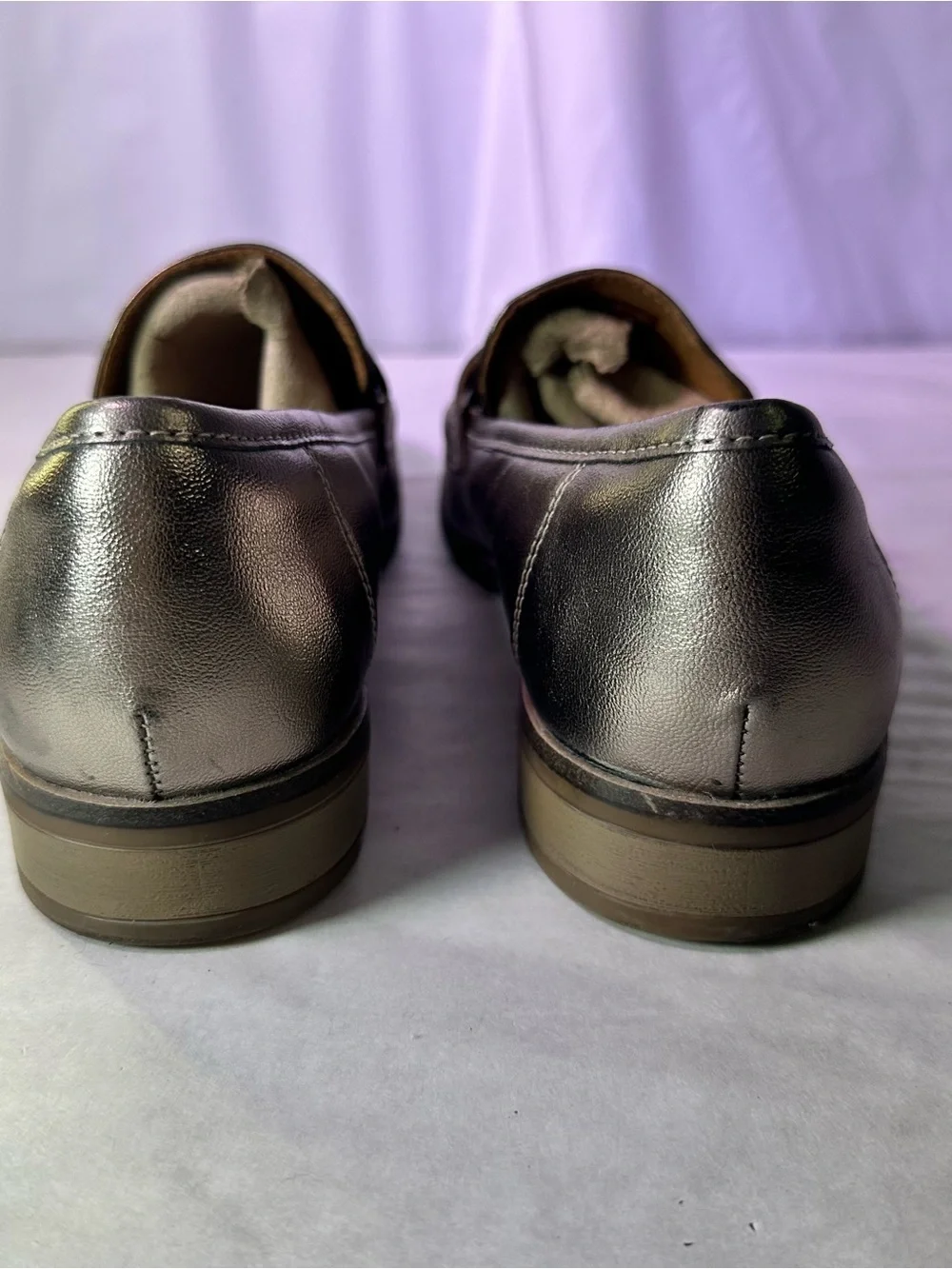 Clarks Metallic Silver Penny Loafers for Men